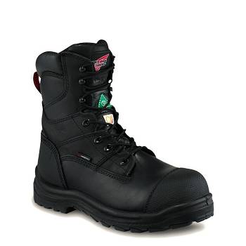 Red Wing King Toe 8-inch Waterproof CSA Safety Toe - Cierne Pracovne Cizmy Panske, RW347SK